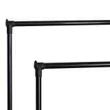 Varëse rrobash dyshemeje Ganco pakoworld metal i zi 74.5x39x157cm