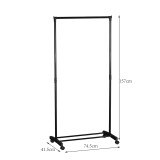 Varëse rrobash dyshemeje Wizak pakoworld metal i zi 74.5x41,5x157cm