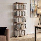 Bibliotekë Kaliano pakoworld lisi-metal i zi 59.5x35x176.5cm
