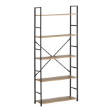 Bibliotekë Manlo pakoworld OAK me metal të zi 58.6x23.5x144cm