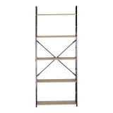 Bibliotekë Manlo pakoworld OAK me metal të zi 58.6x23.5x144cm