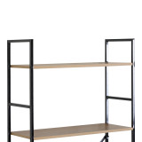 Bibliotekë Manlo pakoworld OAK me metal të zi 58.6x23.5x144cm