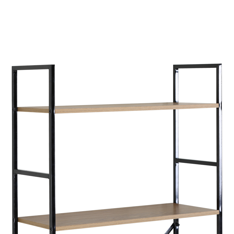 Bibliotekë Manlo pakoworld OAK me metal të zi 58.6x23.5x144cm
