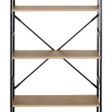 Bibliotekë Manlo pakoworld OAK me metal të zi 58.6x23.5x144cm