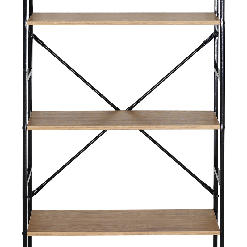 Bibliotekë Manlo pakoworld OAK me metal të zi 58.6x23.5x144cm