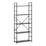 Bibliotekë Manlo pakoworld metal i zi 58.6x23.5x144cm