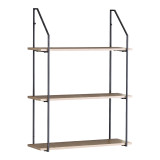 Raft muri Fema pakoworld OAK me metal të zi 60x20x80cm