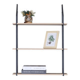 Raft muri Fema pakoworld OAK me metal të zi 60x20x80cm