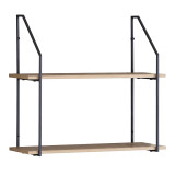 Raft muri Fema pakoworld OAK me metal të zi 60x20x52cm