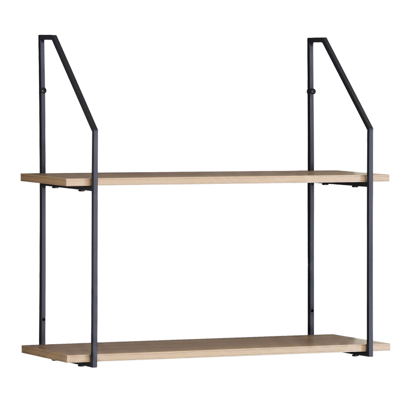 Raft muri Fema pakoworld OAK me metal të zi 60x20x52cm