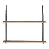 Raft muri Fema pakoworld OAK me metal të zi 60x20x52cm