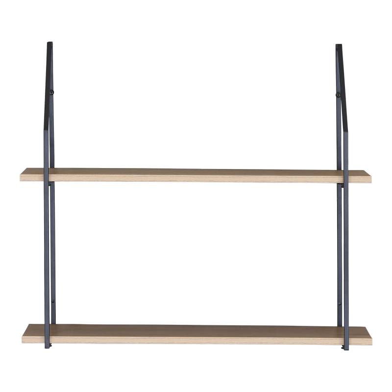 Raft muri Fema pakoworld OAK me metal të zi 60x20x52cm