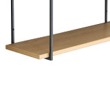 Raft muri Fema pakoworld OAK me metal të zi 60x20x52cm