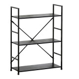 Bibliotekë-raft Manlo pakoworld metal i zi 58.6x23.5x80cm