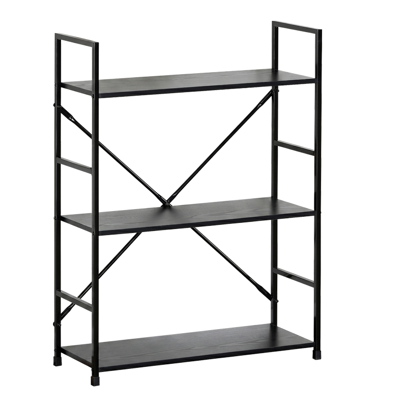 Bibliotekë-raft Manlo pakoworld metal i zi 58.6x23.5x80cm