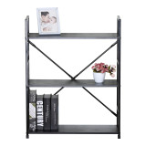 Bibliotekë-raft Manlo pakoworld metal i zi 58.6x23.5x80cm