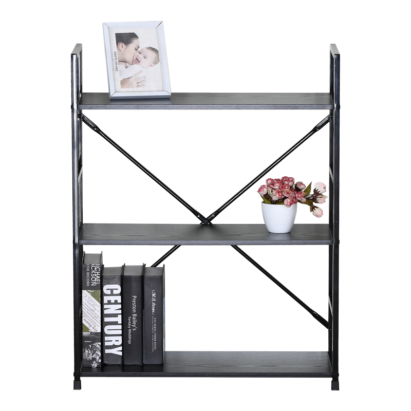 Bibliotekë-raft Manlo pakoworld metal i zi 58.6x23.5x80cm