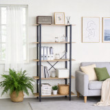 Bibliotekë Nebranzo pakoworld OAK me metal të zi 80x34x155.3cm