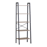 Bibliotekë Jebia pakoworld OAK me metal të zi 56x37x172.2cm