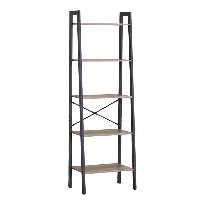 Bibliotekë Jebia pakoworld OAK me metal të zi 56x37x172.2cm