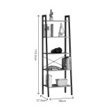 Bibliotekë Jebia pakoworld OAK me metal të zi 56x37x172.2cm
