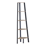 Bibliotekë këndi Arvia pakoworld OAK me metal të zi 53.4x37.8x160.3cm