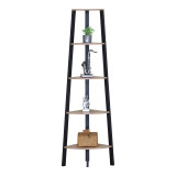 Bibliotekë këndi Arvia pakoworld OAK me metal të zi 53.4x37.8x160.3cm