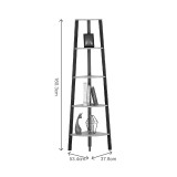 Bibliotekë këndi Arvia pakoworld OAK me metal të zi 53.4x37.8x160.3cm