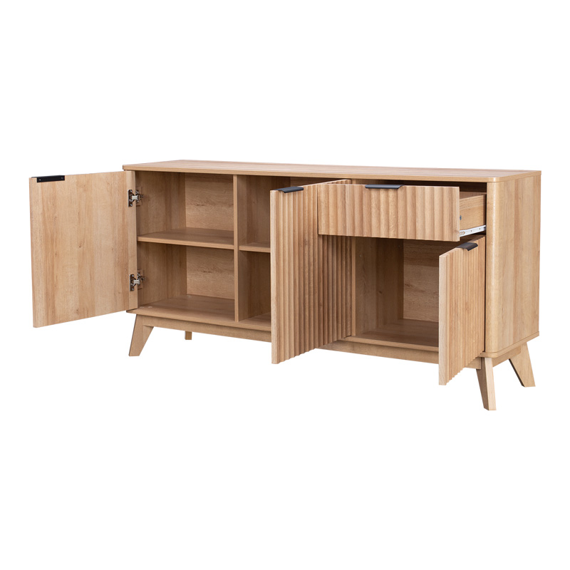 Komodinë Hamea pakoworld mdf në nuancë natyrale 150x39.5x73cm