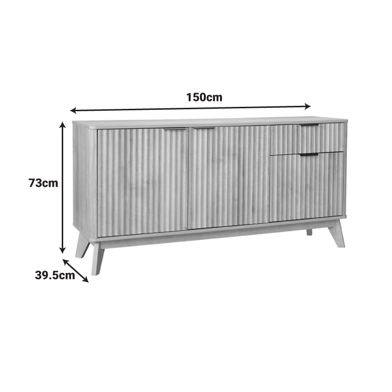 Komodinë Hamea pakoworld mdf në nuancë natyrale 150x39.5x73cm