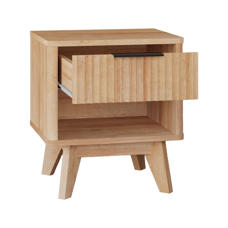 Komodinë Hamea pakoworld mdf në nuancë natyrale 45x39.5x50.2cm