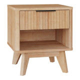 Komodinë Hamea pakoworld mdf në nuancë natyrale 45x39.5x50.2cm