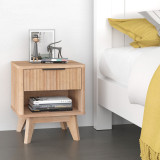 Komodinë Hamea pakoworld mdf në nuancë natyrale 45x39.5x50.2cm