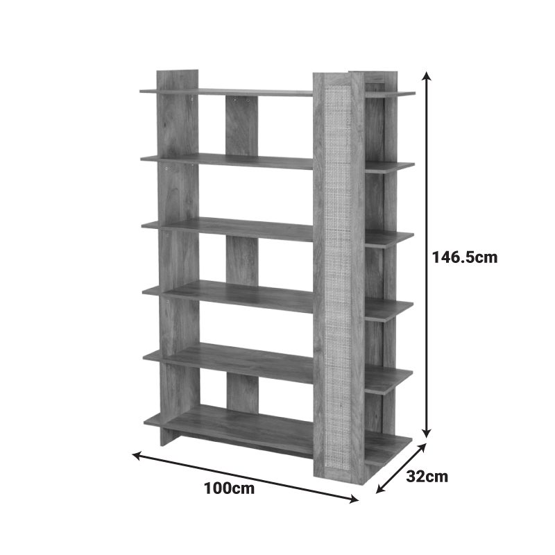 Raft librash Oslo pakoworld sonoma 100x32x146.5cm