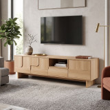 Mbajtëse televizori Jenfia pakoworld mdf në nuancë natyrale 180x39x45.5cm