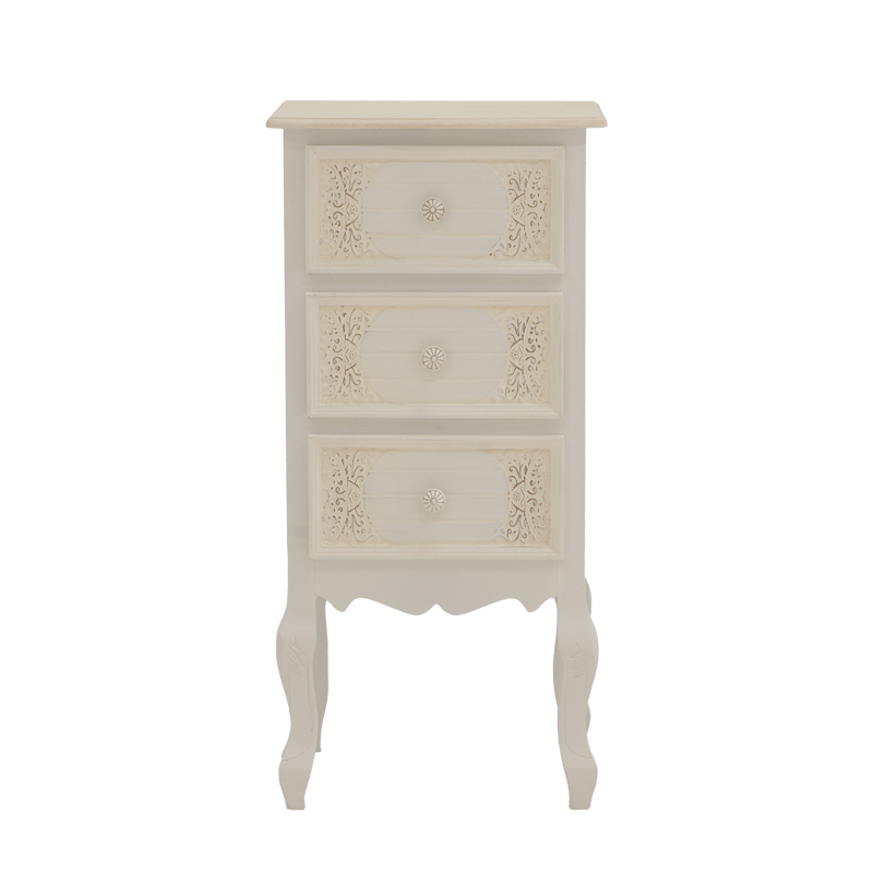 Komodinë Pazlen Inart ngjyrë e bardhë antike mdf 40x34.5x82cm