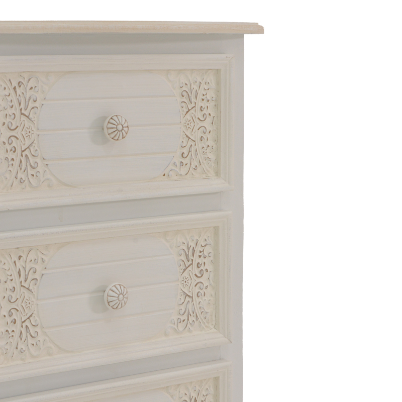 Komodinë Pazlen Inart ngjyrë e bardhë antike mdf 40x34.5x82cm