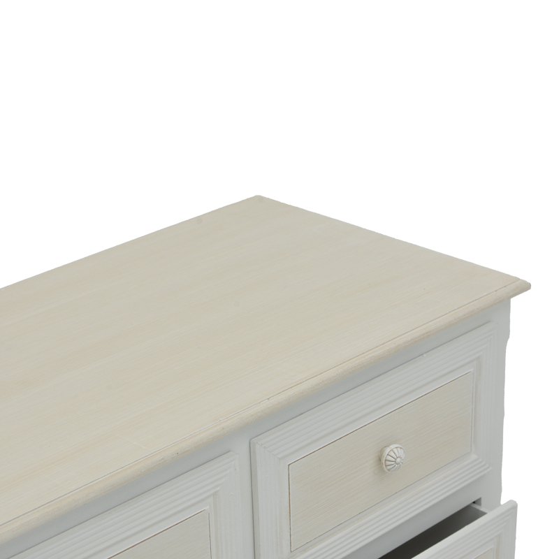 Komodinë Joliene Inart ngjyrë natyrale-e bardhë antike mdf 80x40x80cm
