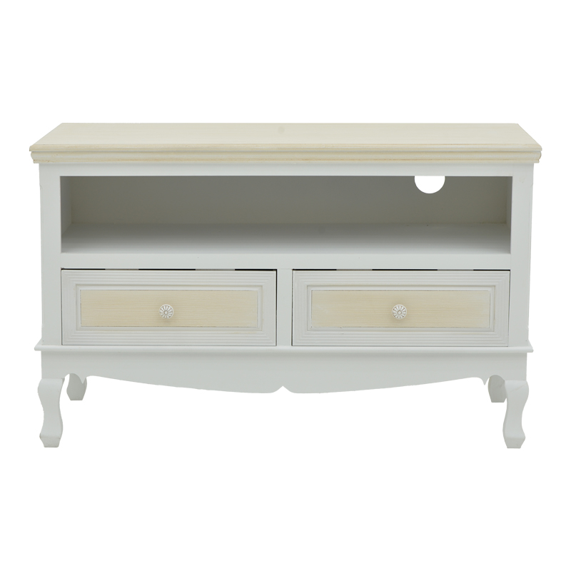 Komodin TV Joliene Inart ngjyrë natyrale-e bardhë antike mdf 100x42x61cm