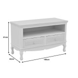 Komodin TV Joliene Inart ngjyrë natyrale-e bardhë antike mdf 100x42x61cm