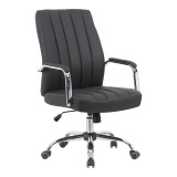 Karrige zyre menaxheri Mido pakoworld pu e zezë 58x71x100-106cm
