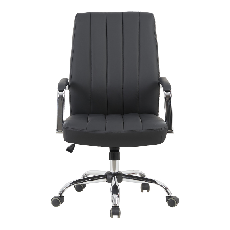 Karrige zyre menaxheri Mido pakoworld pu e zezë 58x71x100-106cm