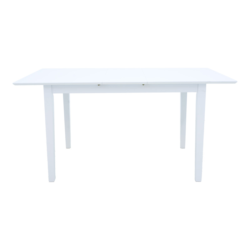 Tavolinë druri e zgjerueshme Mabor pakoworld në ngjyrë të bardhë 120-150x80x73.8cm