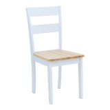 Set Mabor-York pakoworld me 5 pjesë tavolinë ngrënieje e zgjerueshme, dru i bardhë, 120-150x80x73.8cm