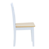 Set Mabor-York pakoworld me 5 pjesë tavolinë ngrënieje e zgjerueshme, dru i bardhë, 120-150x80x73.8cm