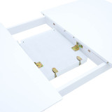 Set Mabor-York pakoworld me 5 pjesë tavolinë ngrënieje e zgjerueshme, dru i bardhë, 120-150x80x73.8cm