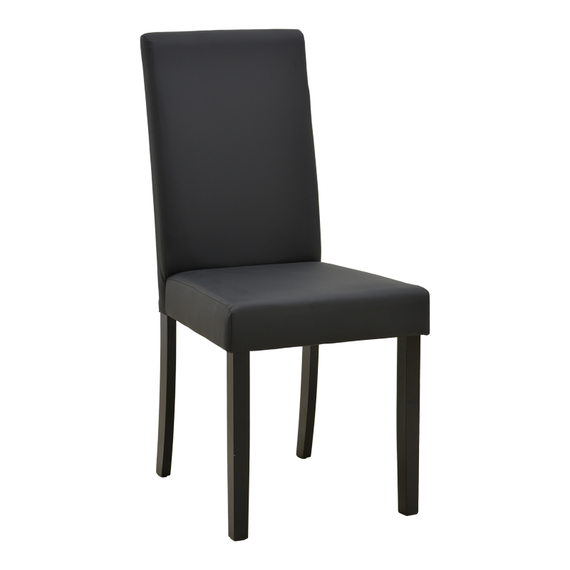 Karrige Zeben pakoworld PU e zezë me këmbë druri gome me ngjyrë të zezë 43.5x55.5x93.5cm