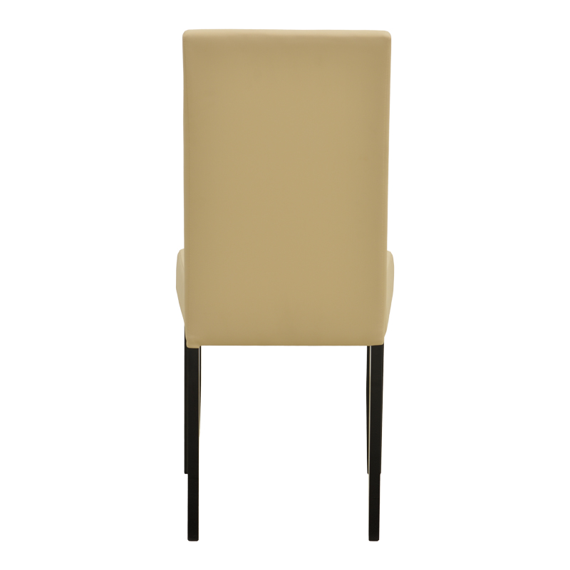 Karrige Zeben pakoworld PU ekru me këmbë druri gome me ngjyrë të zezë 43.5x55.5x93.5cm