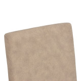 Karrige Zeben pakoworld pëlhurë bezhë me këmbë druri gome me ngjyrë të zezë 43.5x55.5x93.5cm