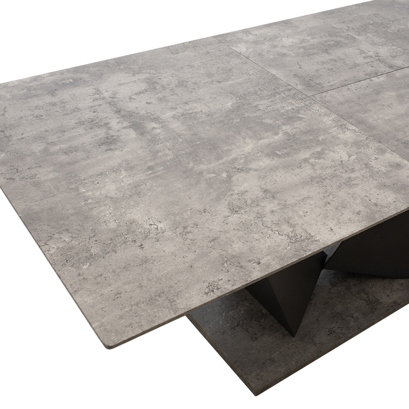Gordon pakoworld tavolinë zgjeruese çimento gri - këmbë metalike e zezë 160-200x90x75cm
